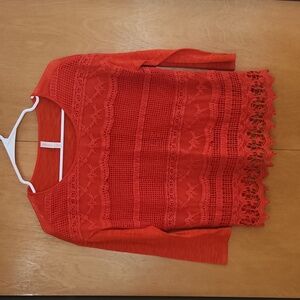 Xhilaration crochet/lace 3/4 sleeve top